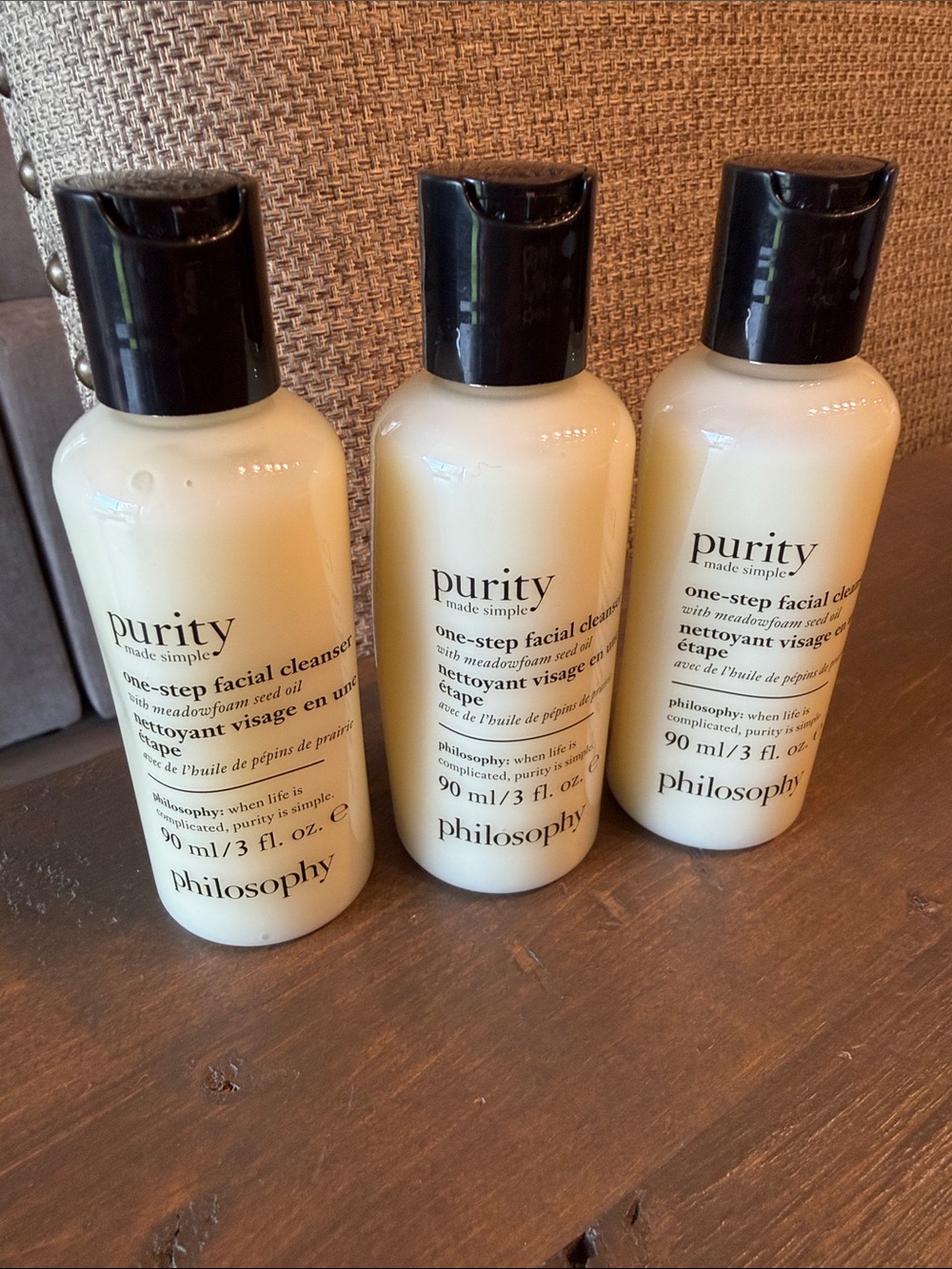 3 New Sealed Bottles Philosophy Purity One-Step Facial Cleanser 90ml